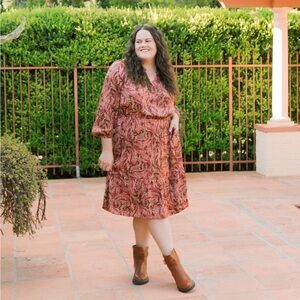 Lane Bryant Elegant Paisley Print Dress size 20